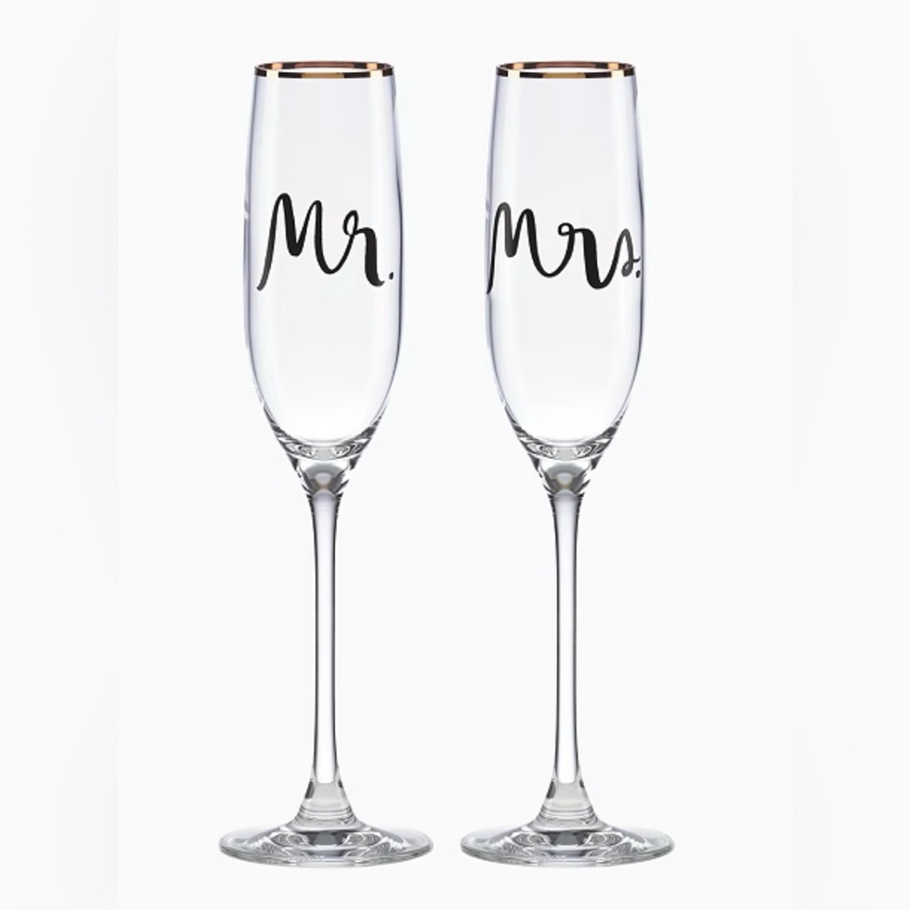 Kate Spade Wedding Party Champagne Flute Pair